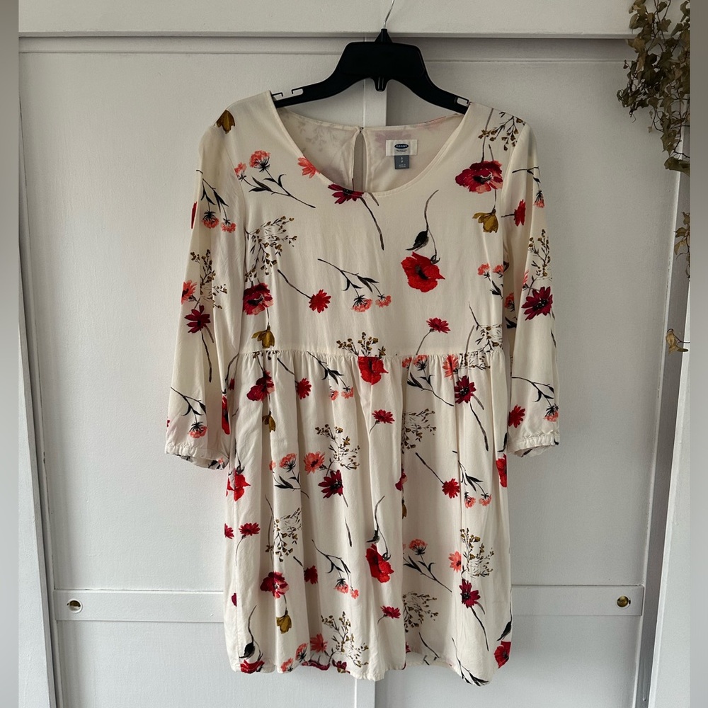 Floral Long Sleeve Shift Dress